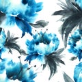 Blue peony. Flowers background texture.