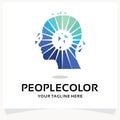 Blue People Color Logo Design Template Inspiration Royalty Free Stock Photo