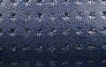 Blue perforated leather texture background. Leather close up. Macro shot of shiny leather texture. Royalty Free Stock Photo