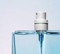 Blue perfume bottle Royalty Free Stock Photo