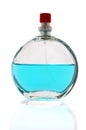 Blue perfume bottle Royalty Free Stock Photo