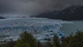 The blue Perito Moreno Glacier stretches to the horizon