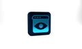 Blue Personal information collection icon isolated on grey background. Collection of personal data. Blue square button
