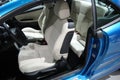 blue Peugeot 207cc Sport car interior Royalty Free Stock Photo