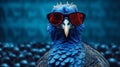 Blue Pheasant With Glasses: A Vibrant Pop Culture Mash-up