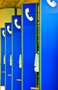 Blue phone booths Royalty Free Stock Photo