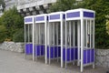 Blue Phone Booths Royalty Free Stock Photo