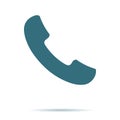 Blue Phone icon isolated on background. Modern flat pictogram, business, marketing, internet concept Royalty Free Stock Photo