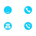 blue phone icon, template, editable, by vector design Royalty Free Stock Photo