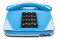 Blue phone with shadow on isolated white background Royalty Free Stock Photo