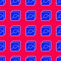 Blue Photo icon isolated seamless pattern on red background. Vector Illustration Royalty Free Stock Photo