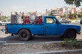 Blue Pickup at a street of Tehran, Iran
