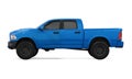 Blue Pickup Truck Isolated Royalty Free Stock Photo