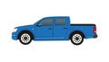 Blue Pickup Truck - Vector Illustration - Isolated On White Background