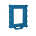 Blue Picture icon isolated on transparent background.