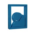 Blue Picture landscape icon isolated on transparent background.