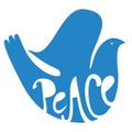 Blue pigeon peace symbol