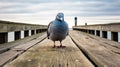 A Majestic Pigeon Perched On An Old Pier