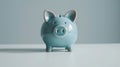 The blue piggy bank.AI generated image Royalty Free Stock Photo