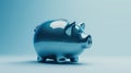 The Blue Piggy Bank.AI generated image Royalty Free Stock Photo