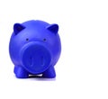 Blue piggy bank isolated in white. Royalty Free Stock Photo