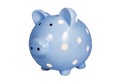Blue Piggy Bank Isolated Royalty Free Stock Photo