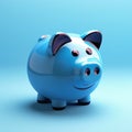Blue Piggy Bank with Red Shift and Caricatural Pig Plan