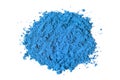 blue pigment, dry paint on a white background, macro Royalty Free Stock Photo