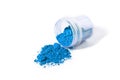 blue pigment, dry paint on a white background, macro Royalty Free Stock Photo