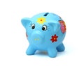 Blue pigpy bank Royalty Free Stock Photo