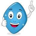 Blue Pill Viagra Character with Thumbs Up Royalty Free Stock Photo