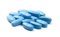 Blue pills white background Royalty Free Stock Photo