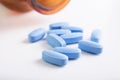 Blue pills on white Royalty Free Stock Photo