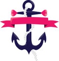 Blue and pink anchor design