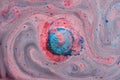 Blue And Pink Bath Bomb Swirls In Water