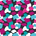Blue and pink camouflage masking vector pattern. Royalty Free Stock Photo