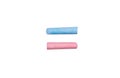 Blue and pink chalk , symbol of equality of women and men