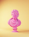 Blue Pink Classic Greek Roman Philosopher Bust Head Elite Culture