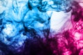 Abstract blue and pink color ink pattern background. Royalty Free Stock Photo