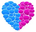 Blue And Pink Colored Speech Bubbles Heart Shape Royalty Free Stock Photo