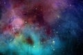 blue and pink colorful dramatic space with colorful galaxies and stars for background