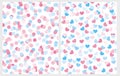 Blue and Pink Confetti Rain of Dot and Heart Shape.