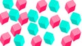 Blue and pink cube on white background Royalty Free Stock Photo
