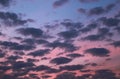 Blue and pink evening sky during a sunset cloud cover Royalty Free Stock Photo