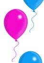 Blue and pink balloons illustration Royalty Free Stock Photo
