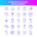 25 Blue and Pink Futuro Development Icon Pack Royalty Free Stock Photo