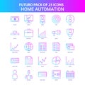 25 Blue and Pink Futuro Home Automation Icon Pack Royalty Free Stock Photo