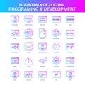 25 Blue and Pink Futuro Programming and Developement Icon Pack