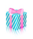 Blue pink gift box icon