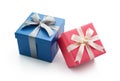 Blue and Pink Gift Box Isolated on White Royalty Free Stock Photo